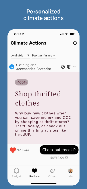 Personalized climate actions